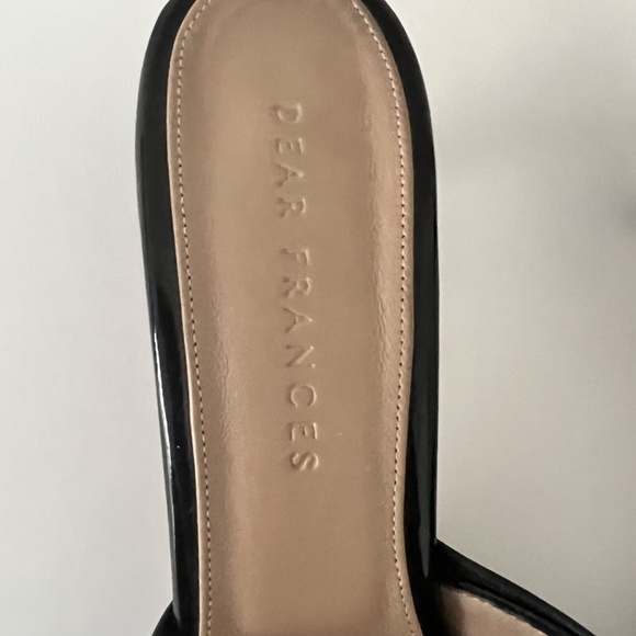 DEAR FRANCES Buckle Patent Leather Kitten Heel Mule in Black - Picture 6 of 12